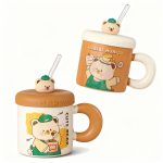 ماگ سرامیکی نی‌دار طرح خرس