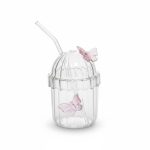 یوان نوشیدنی پیرکس نی‌دار با طرح پروانه