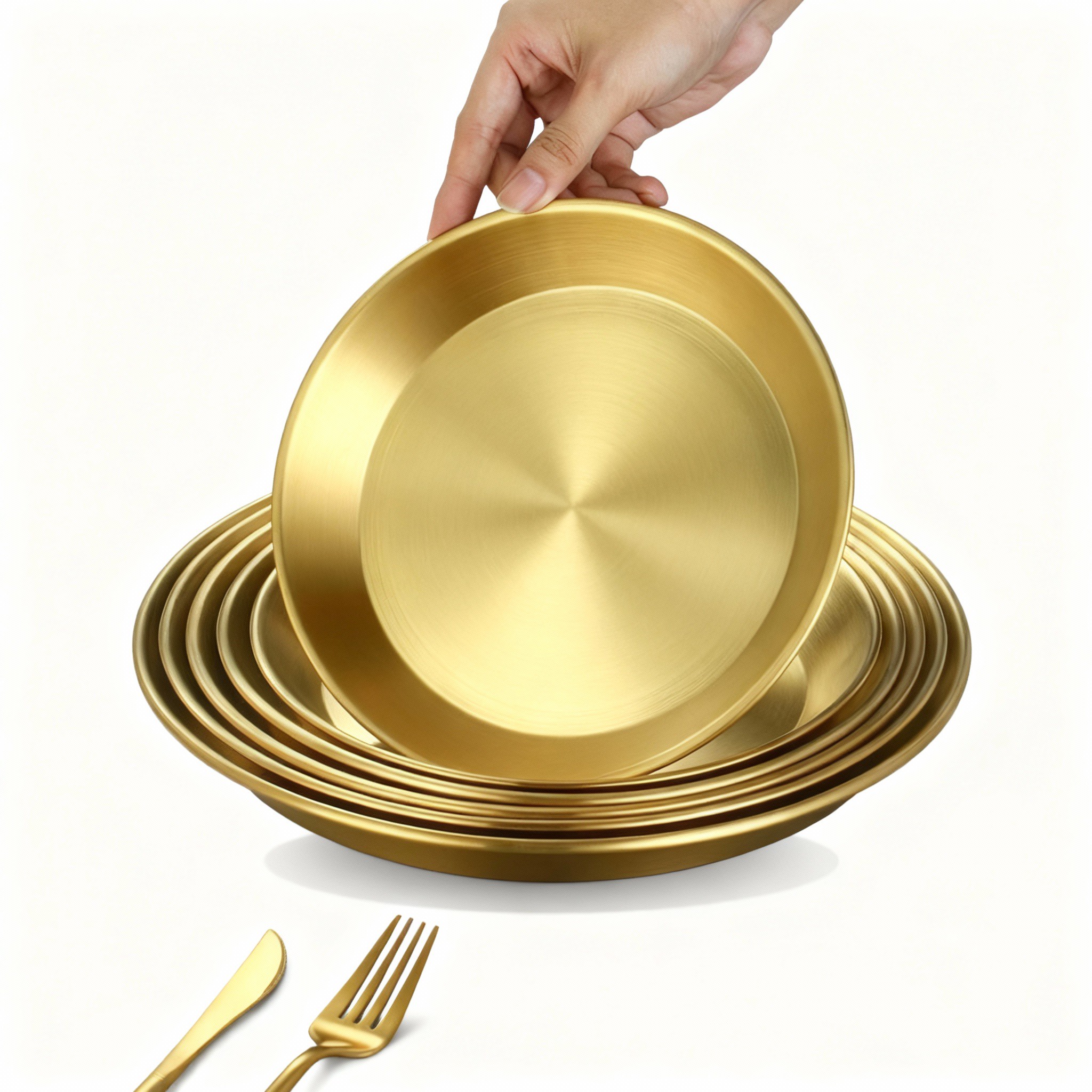 ظرف پذیرایی استیل ضدزنگ رنگ ثابت ست ۵ سایزه