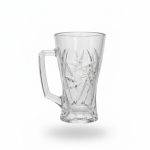 لیوان دسته‌دار کریستال ژاپنی طرح تراش شفاف