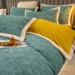 سرویس خواب لاکچری ۴ تکه مخمل کریستال دورو